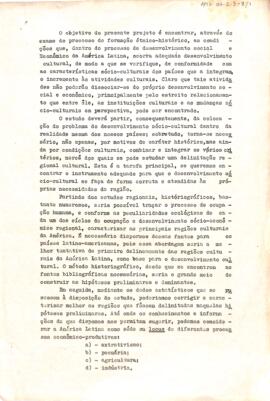 Projeto incompleto de estudo latino-americano para educação e cultura