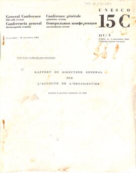 Relatório do Diretor Geral da UNESCO sobre atividade de organização durante o primeiro semestre de 1968