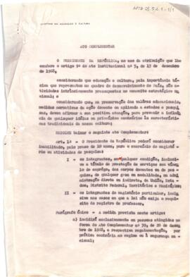 Minuta de Ato Complementar não numerado