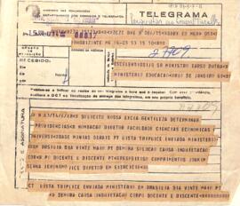 Telegrama nº 63, de Joakimm Senna Jeronimo, Vice-Diretor em exercício da Faculdade de Ciências Econômicas