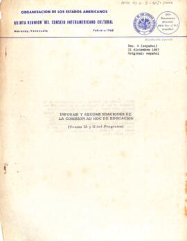 Resolução OEA/Ser.J/II.7 Doc.4, da Comissão Ad Hoc de Educação