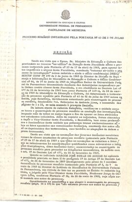 Processo Sumário da Faculdade de Medicina da UFPE