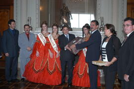 Governador Germano Rigotto recebe prefeito de Soledade, Hélio Ângelo Lodi e Rainha e Princesas da Exposol de Soledade. Autor: Paulo Dias