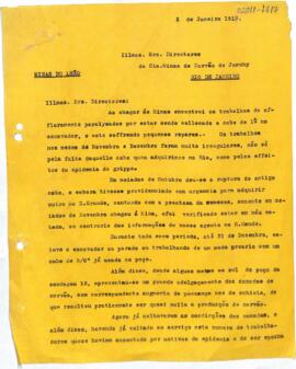 Carta aos diretores da CMCJ: atualizações sobre o andamento dos trabalhos e pedidos de demanda para pessoal 1